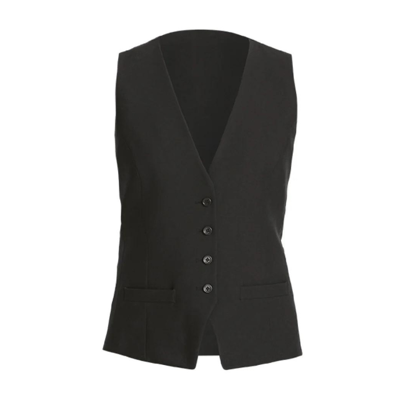 NNT Women Formal Helix Dry Poly Tailored Waistcoat Black Business Pockets CAT1DK- Bannav S Bannav LLC 