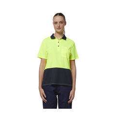 Hard Yakka Womens Safety Work Short Sleeve HI VIS Polo Y08601- Bannav S Bannav LLC 