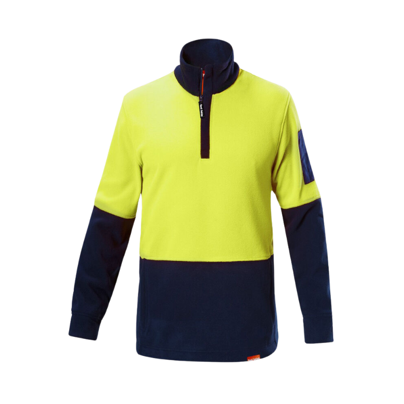 Hard Yakka 4 Pack Mens Hi-Vis 2 Tone 1/4 Zip Brushed Comfy Fleece Jumper Y19330- Bannav S Bannav LLC 