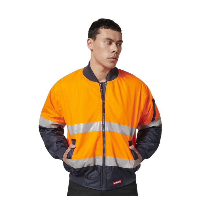 Hard Yakka Mens 4 Pack Core Hi Vis 2 Tone Taped Waterproof Bomber Jacket Y06675- Bannav S Bannav LLC 
