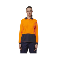 Hard Yakka Womens Safety Work Long Sleeve HI VIS Polo Y08603- Bannav S Bannav LLC 