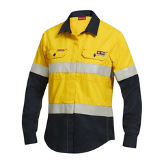 Womens Hard Yakka Protect Hi-Vis Flame Resistant Long Sleeve Work Shirt Y04050- Bannav S Bannav LLC 