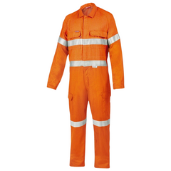 Mens Hard Yakka Protect Hi-Vis Safety Orange Tecgen Coverall Lightweight Y00100- Bannav S Bannav LLC 