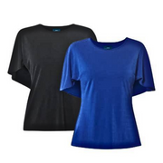 NNT Womens Matt Jersey Cape T-Top Classic Fit Scoop Neck Blouse CATU2H- Bannav S Bannav LLC 