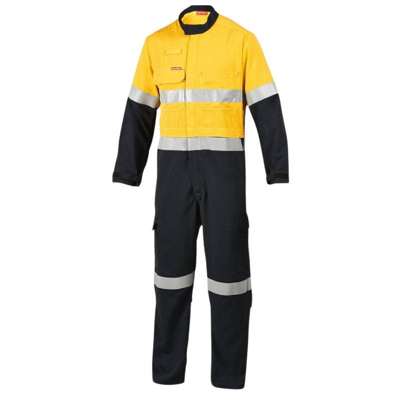 Mens Hard Yakka Protect Hi-Vis 2 Tone Tecasafe Plus Coverall Safety Taped Y00303- Bannav S Bannav LLC 