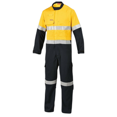 Mens Hard Yakka Protect Hi-Vis 2 Tone Tecasafe Plus Coverall Safety Taped Y00303- Bannav S Bannav LLC 