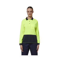 Hard Yakka Womens Safety Work Long Sleeve HI VIS Polo Y08603- Bannav S Bannav LLC 