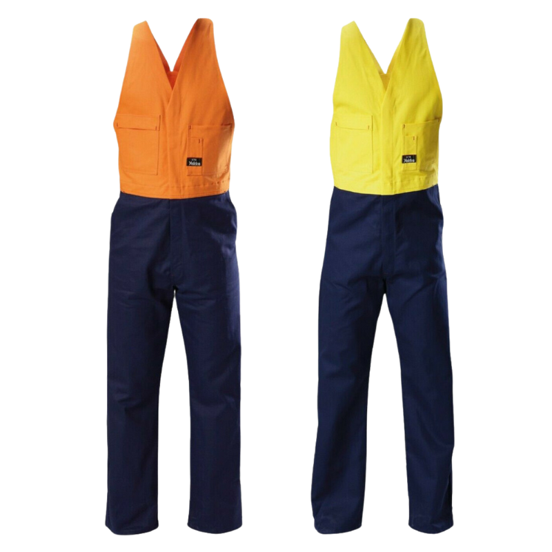 Mens Hard Yakka Hi-Vis Drill Action Back 2 Toned Overall Phone Pocket Y01526- Bannav S Bannav LLC 