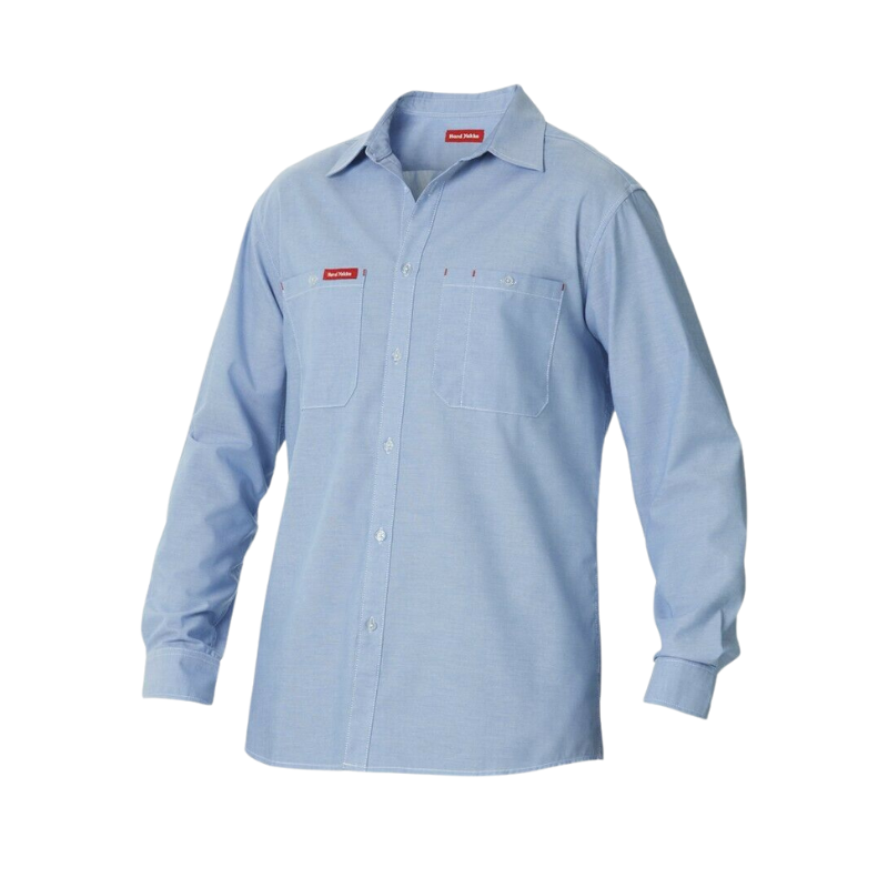 Hard Yakka Foundations Chambray Long Sleeve Work Office Collar Shirt Y07338- Bannav S Bannav LLC 