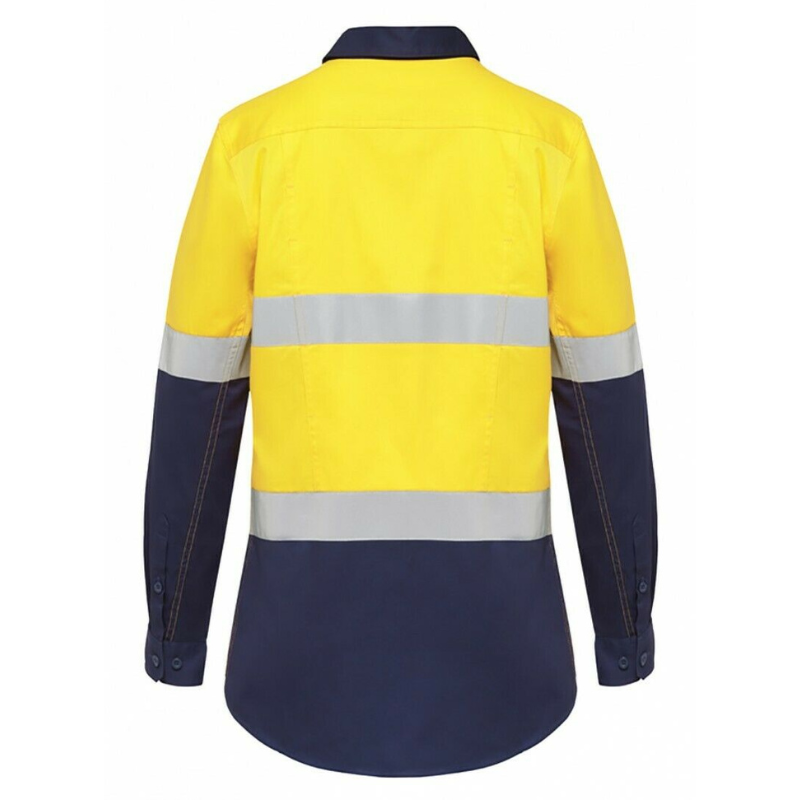 Womens Hard Yakka Hi-Vis Work Shirt KoolGear Vented Taped Tapered Y08220- Bannav S Bannav LLC 