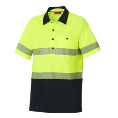 Hard Yakka Koolgear Hi-Vis Short Sleeve Polo Light 2 Tone Work Shirt Y11383- Bannav S Bannav LLC 