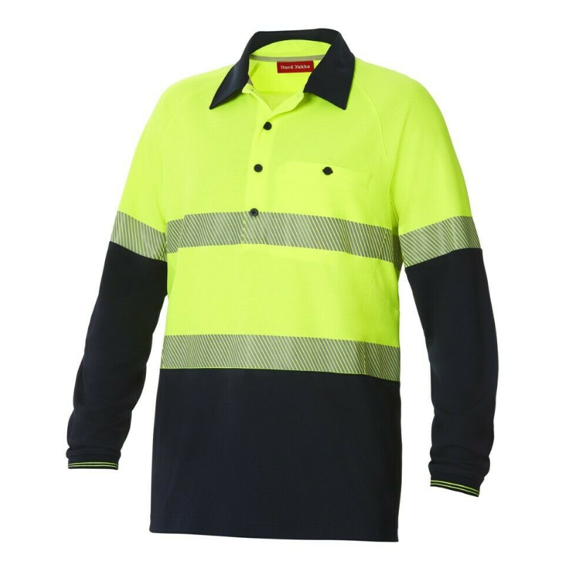 Hard Yakka Koolgear Hi-Vis 2 Tone Vented Tape Long Sleeve Work Shirt Y11379- Bannav S Bannav LLC 