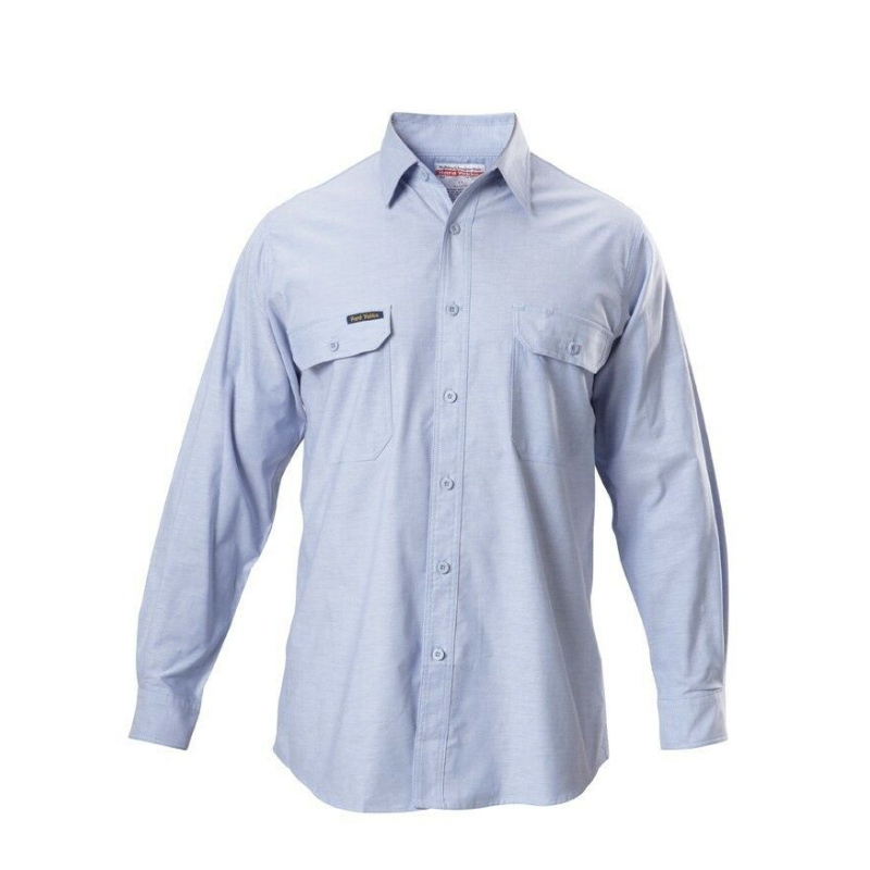 Hard Yakka Long Sleeve Chambray Light Business Cotton Work Shirt Y07528- Bannav S Bannav LLC 
