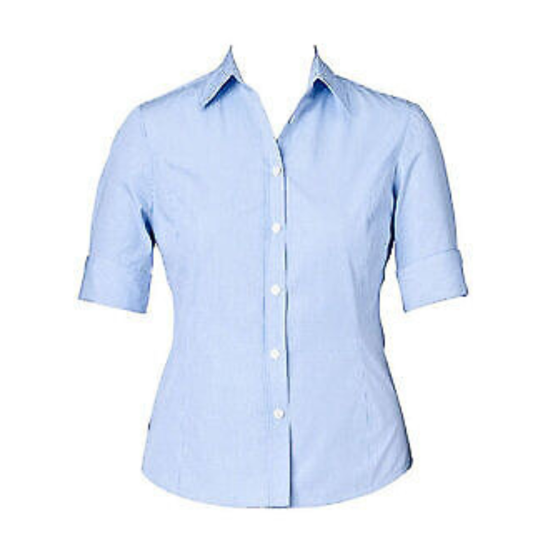 NNT Womens Discontinued Gingham S/S French Cuff Shirt Business Shirt CAT47G- Bannav S Bannav LLC 