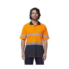 Hard Yakka Mens Work Safety Short Sleeve HI VIS Taped Polo Y19618- Bannav S Bannav LLC 