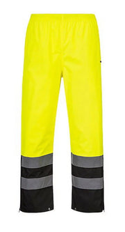 S587 Lightweight Waterproof Hi-Vis Rain Pants Yellow/Black, 3X-Large- Bannav S Bannav LLC 