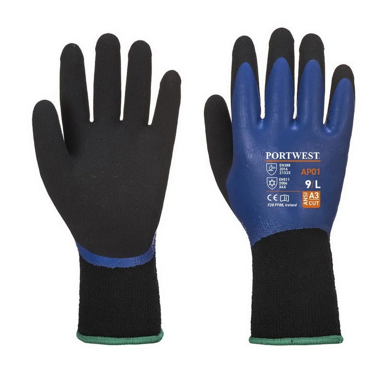 AP01 Thermo Grip Pro Glove Blue/Black, Small- Bannav S Bannav LLC 