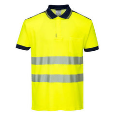 T180 PW3 Hi-Vis Short Sleeve Polo Safety Shirt Yellow/Black, 3X-Large- Bannav S Bannav LLC 