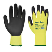 A625 Vis-Tex Cut Resistant Work Gloves PU Palm Coated Gloves Yellow/Black, Large- Bannav S Bannav LLC 