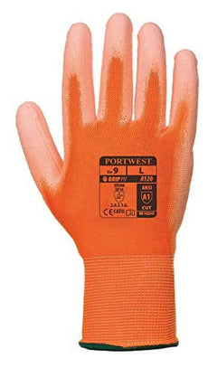 A120O1RXL Orange Pu Palm Glove, Extra Large- Bannav S Bannav LLC 