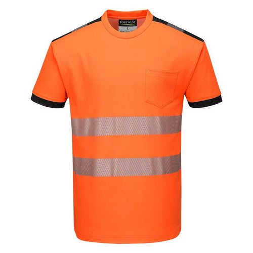 T181 PW3 Hi-Vis Short Sleeve Safety T-Shirt Yellow/Black, Medium- Bannav S Bannav LLC 