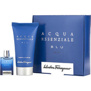 ACQUA ESSENZIALE BLU by Salvatore Ferragamo SET -EDT 0.17 OZ MINI & SHOWER GEL 1.7 OZ