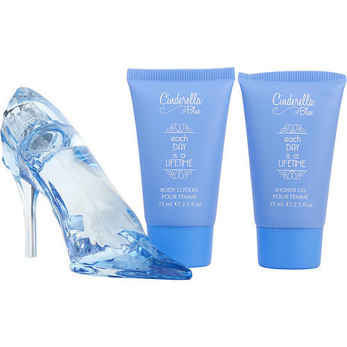 CINDERELLA BLUE by Disney EAU DE PARFUM SPRAY 2 OZ & BODY LOTION 2.5 OZ & SHOWER GEL 2.5 OZ