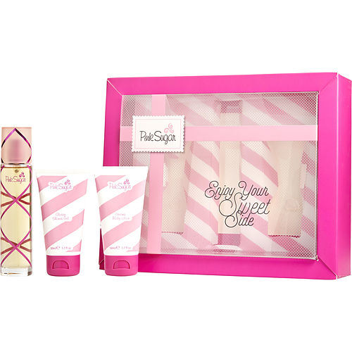 PINK SUGAR by Aquolina EDT SPRAY 1.7 OZ & BODY LOTION 1.7 OZ & SHOWER GEL 1.7 OZ