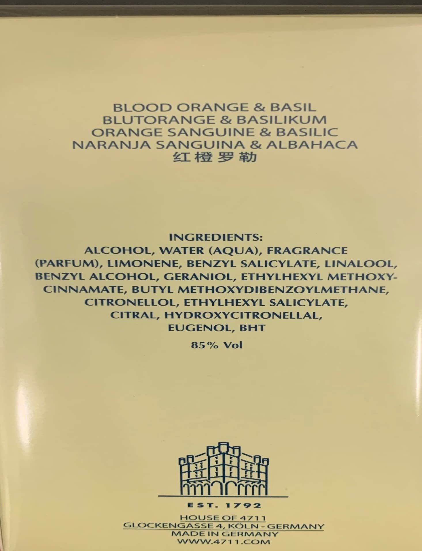 4711 ACQUA COLONIA by 4711 BLOOD ORANGE & BASIL EAU DE COLOGNE SPRAY 1.7 OZ