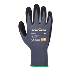 A351 Nitrile Work Gloves Palm Dipped Dermiflex plus Gloves Grey/Black, X-Large- Bannav S Bannav LLC 