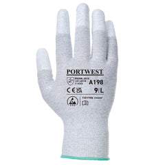 A198 ESD Antistatic PU Fingertip Work Gloves Gray, X-Small- Bannav S Bannav LLC 