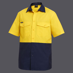 KingGee Mens Workcool 2 Hi-Vis Shirt Short Sleeve Summer Button Work K54875- Bannav S Bannav LLC 