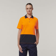 Hard Yakka Womens Safety Work Short Sleeve HI VIS Polo Y08601- Bannav S Bannav LLC 