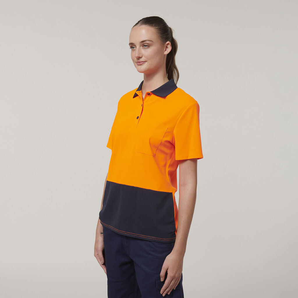 Hard Yakka Womens Safety Work Short Sleeve HI VIS Polo Y08601- Bannav S Bannav LLC 