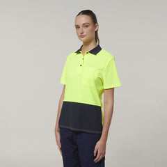 Hard Yakka Womens Safety Work Short Sleeve HI VIS Polo Y08601- Bannav S Bannav LLC 