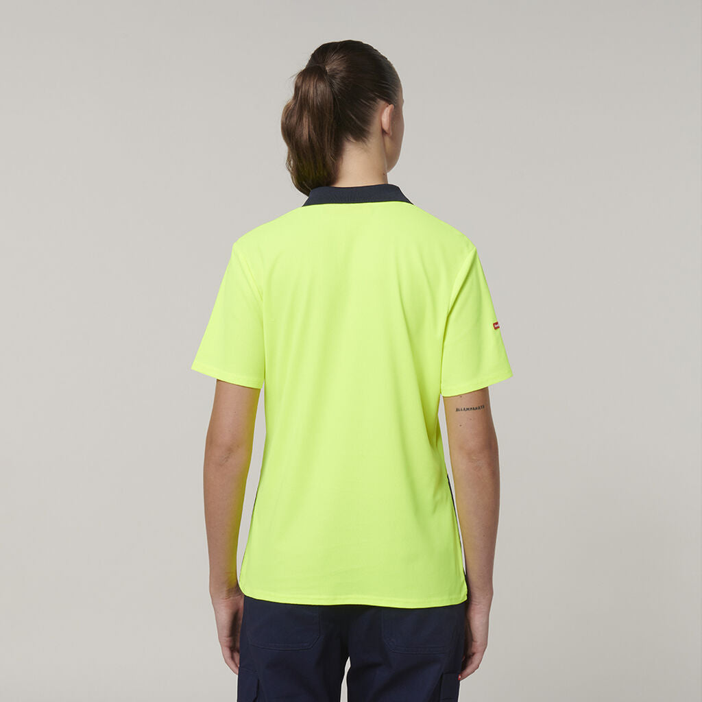 Hard Yakka Womens Safety Work Short Sleeve HI VIS Polo Y08601- Bannav S Bannav LLC 
