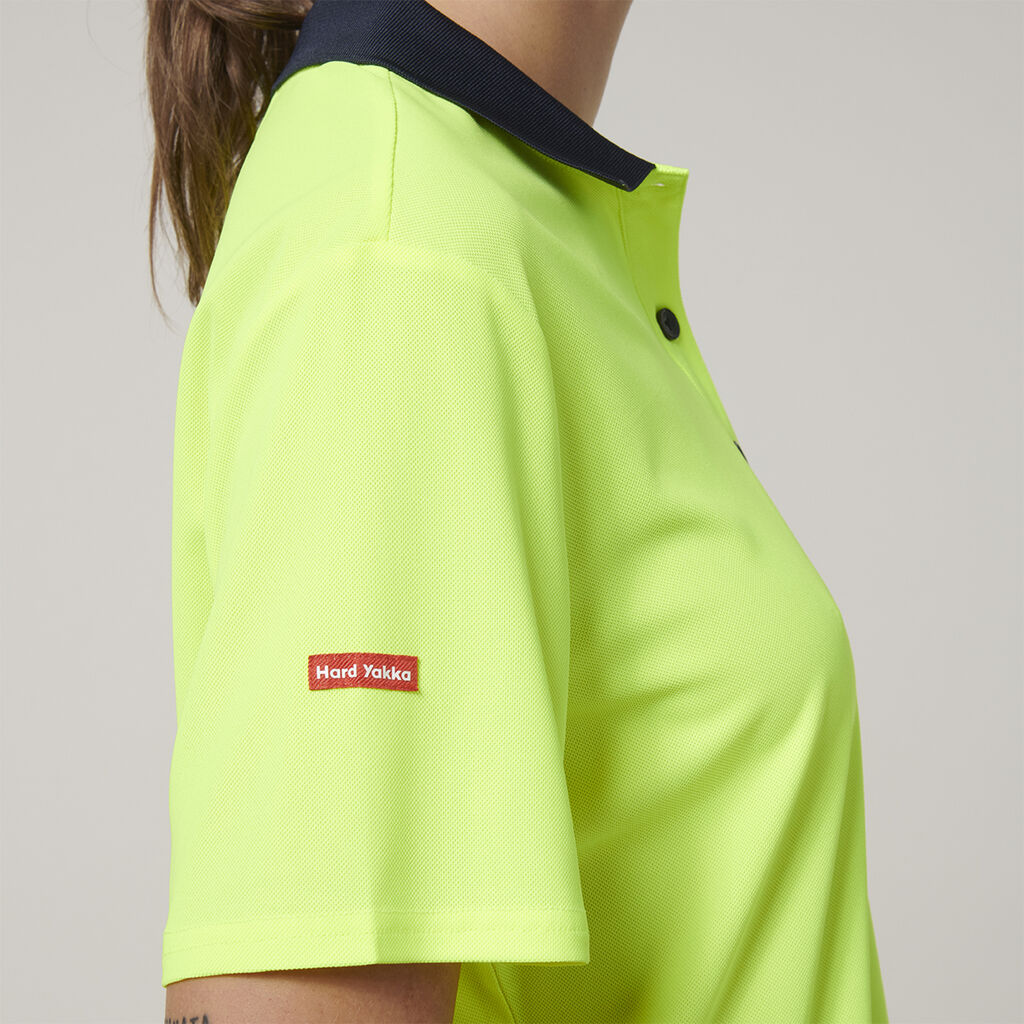 Hard Yakka Womens Safety Work Short Sleeve HI VIS Polo Y08601- Bannav S Bannav LLC 